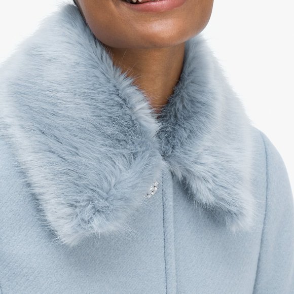 Kate Spade blue jewel-button coat - Picture 2 of 4